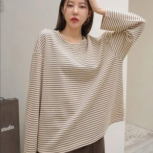 Oversized Stripped Long Sleeve Shirt